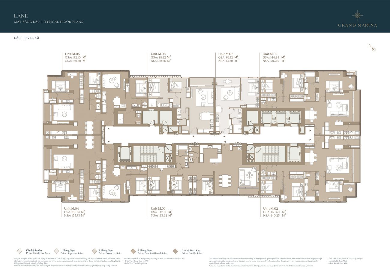 Mặt bằng layout căn hộ Grand Marina Quận 1 73 Lầu 42 tòa Lake. Mặt bằng Layout căn hộ Grand Marina