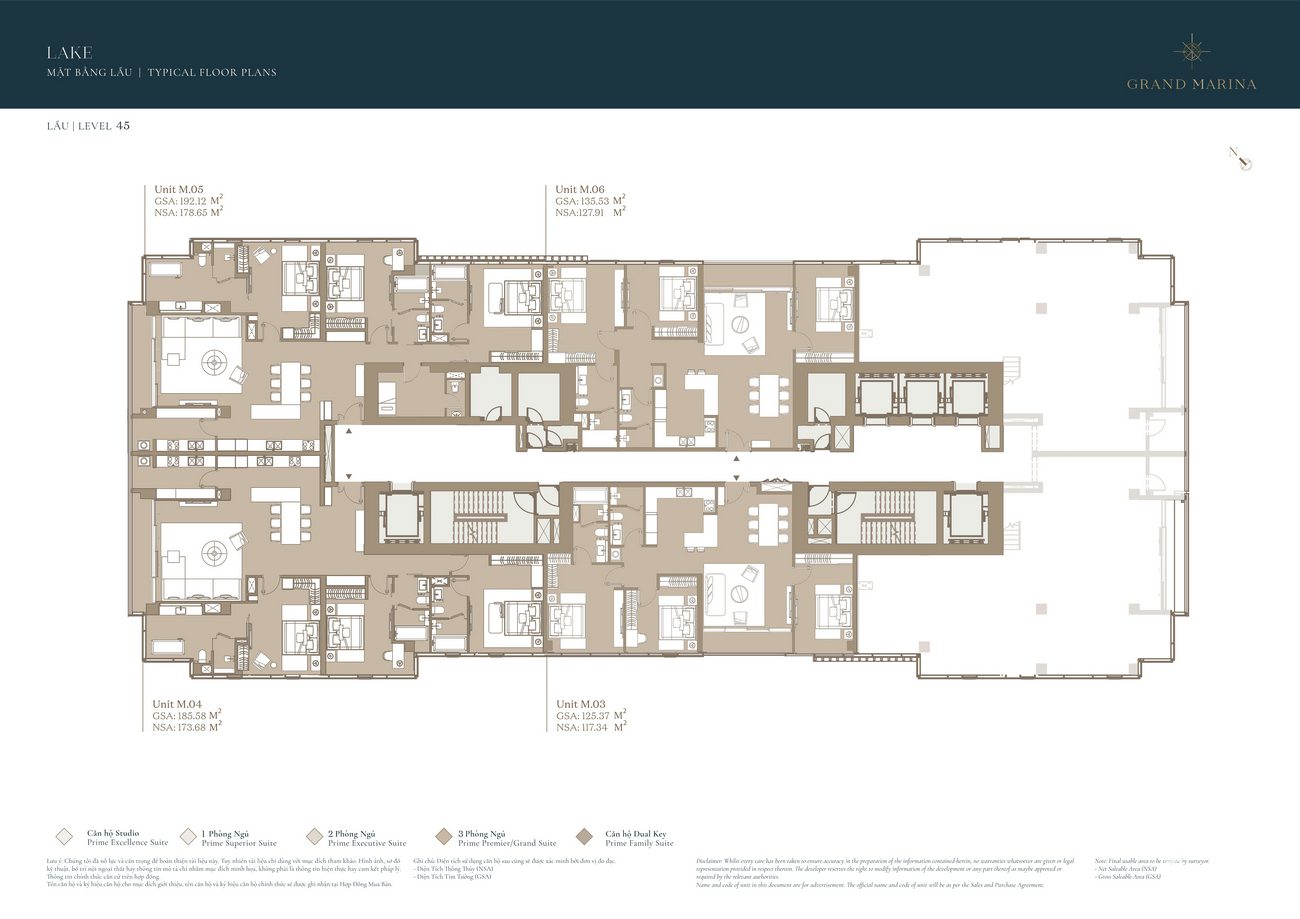 Mặt bằng layout căn hộ Grand Marina Quận 1 75 Lầu 45 tòa Lake. Mặt bằng Layout căn hộ Grand Marina