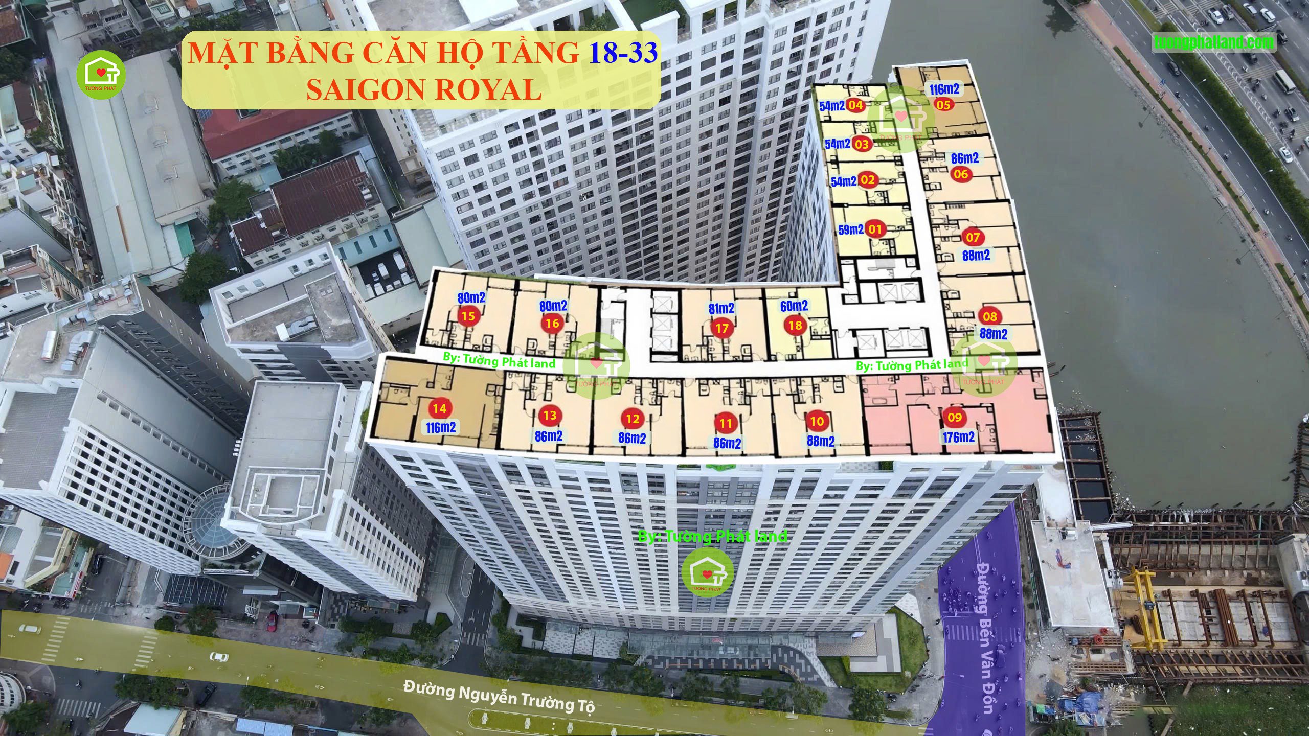 Mặt bằng Saigon Royal Quận 4. Layout chuẩn chi tiết 30 mặt bằng Saigon Royal