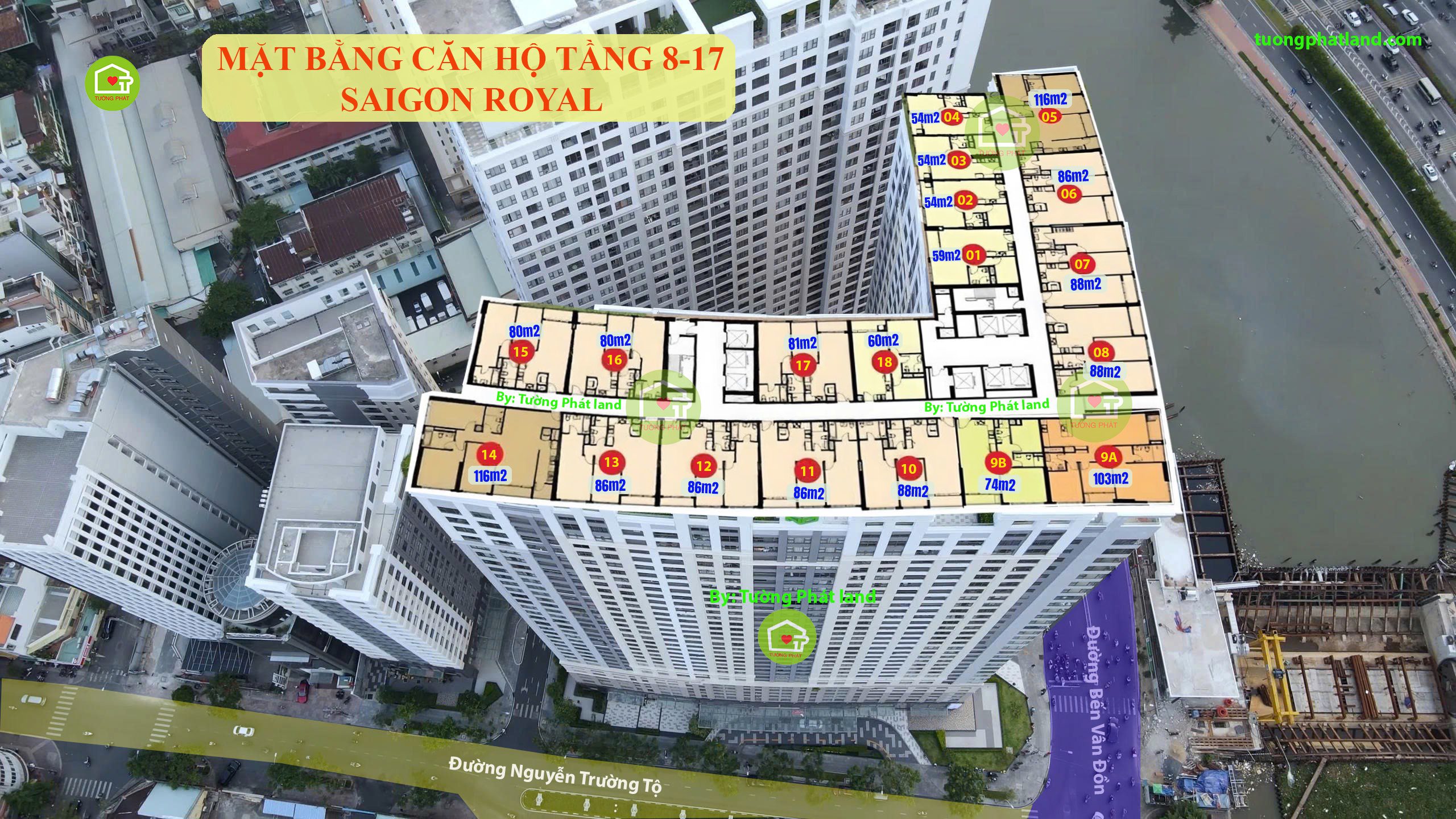 mặt bằng Saigon Royal tầng 8-17