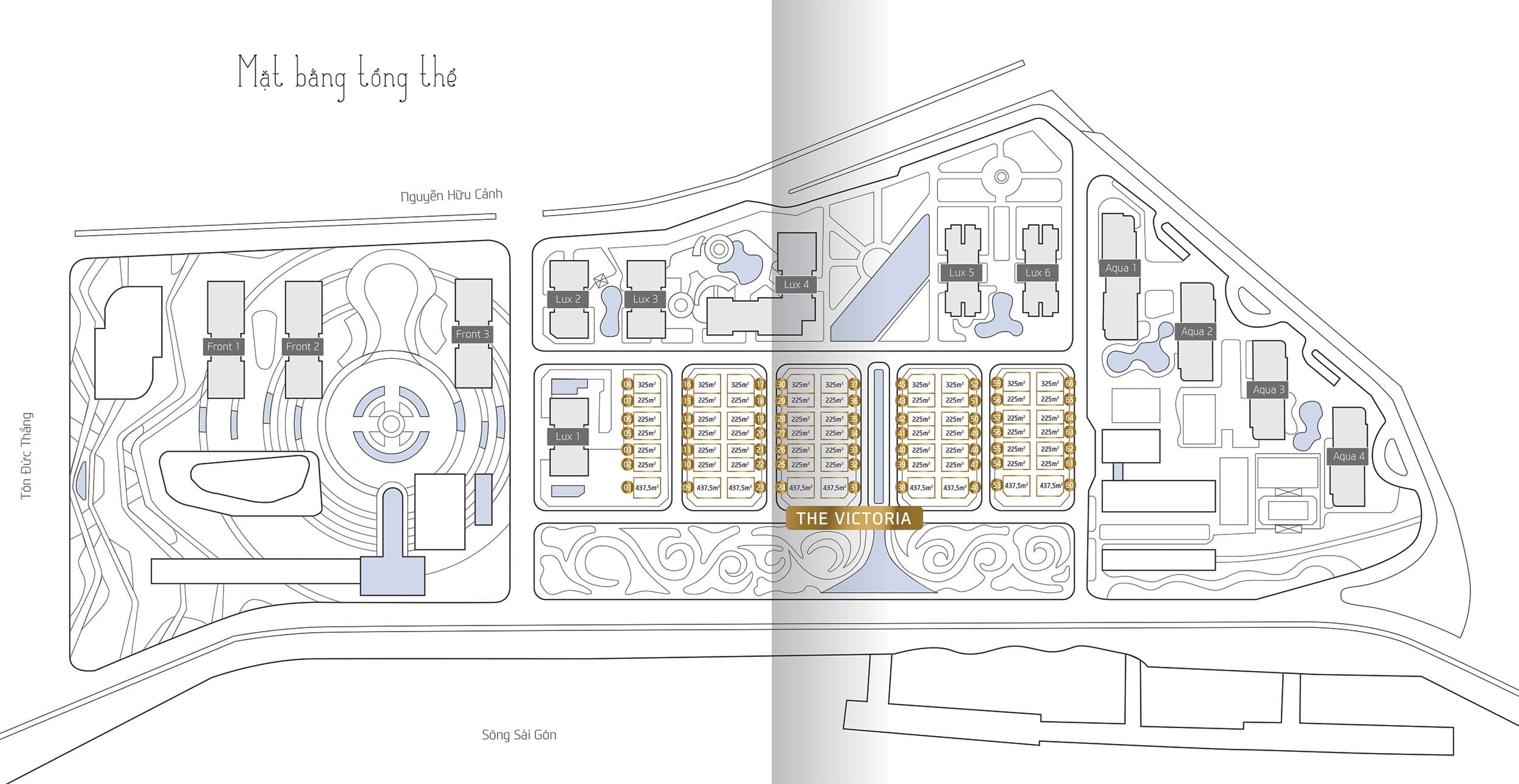 Mặt bằng layout phân khu biệt thự the victoria