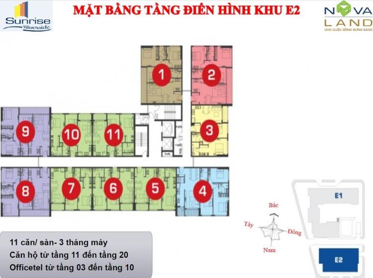 Mặt bằng tầng điển hình khu e2