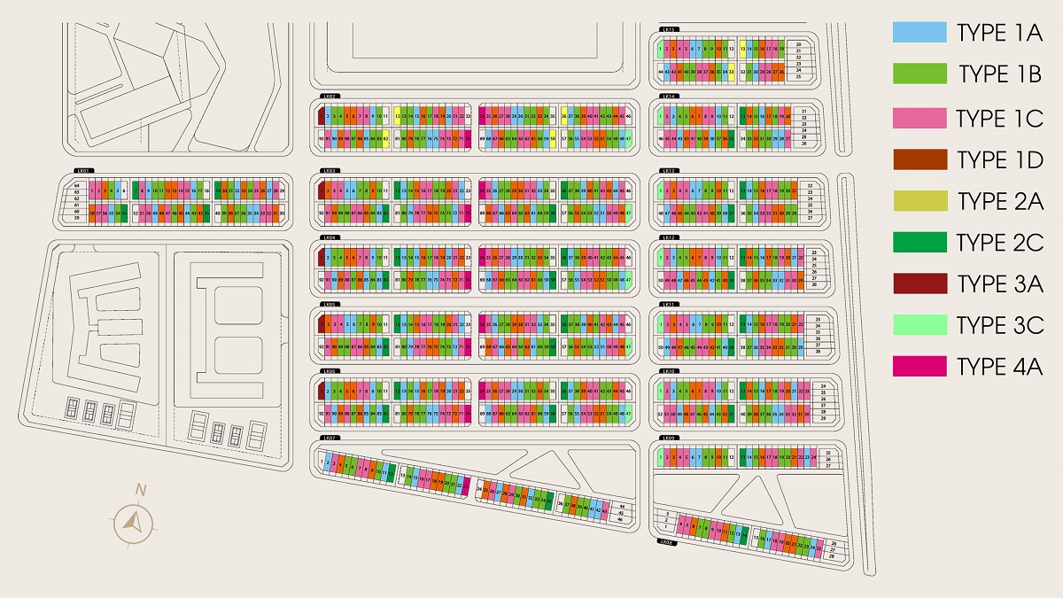 Layout tổng thể phân khu nhà phố soho-the global city