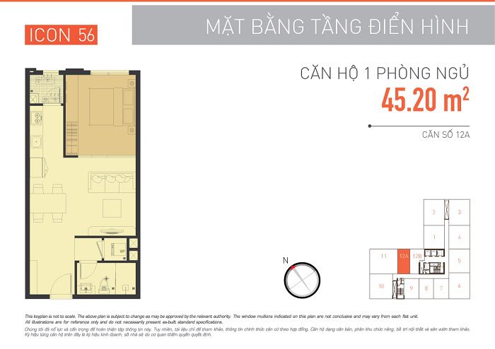Mặt bằng Căn hộ Icon 56