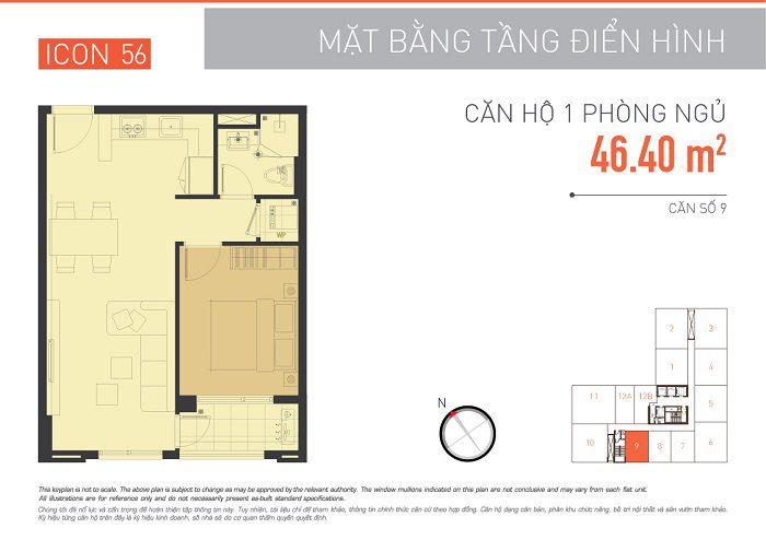Mặt bằng Căn hộ Icon 56