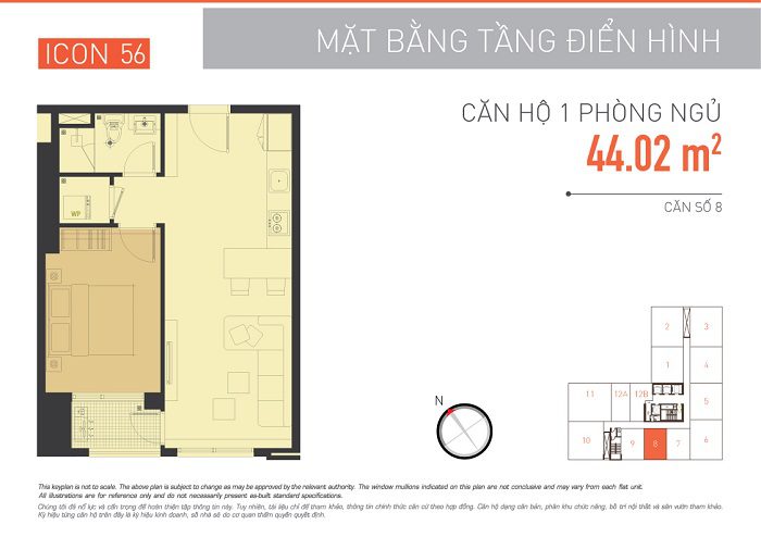 Mặt bằng Căn hộ Icon 56