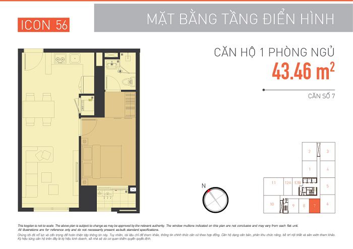 Mặt bằng Căn hộ Icon 56