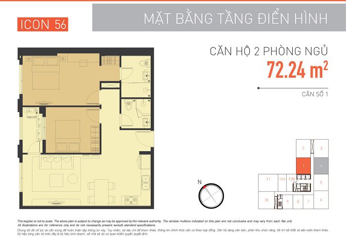 Mặt bằng Căn hộ Icon 56