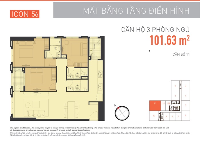 Mặt bằng Căn hộ Icon 56