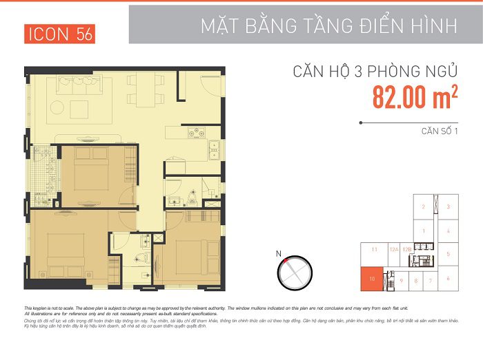 Mặt bằng Căn hộ Icon 56