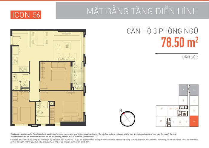 Mặt bằng Căn hộ Icon 56