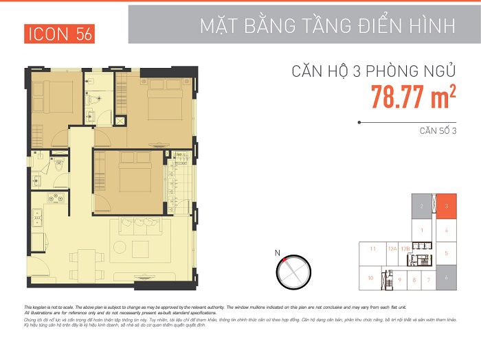 Mặt bằng Căn hộ Icon 56