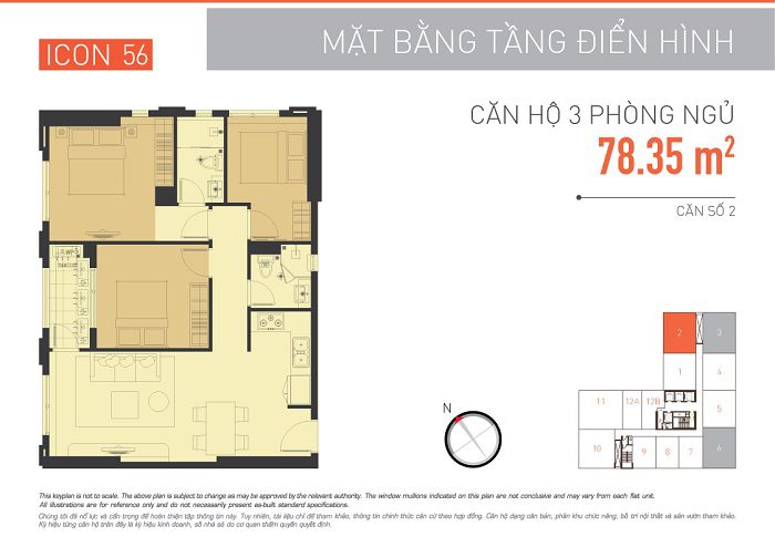 Mặt bằng Căn hộ Icon 56
