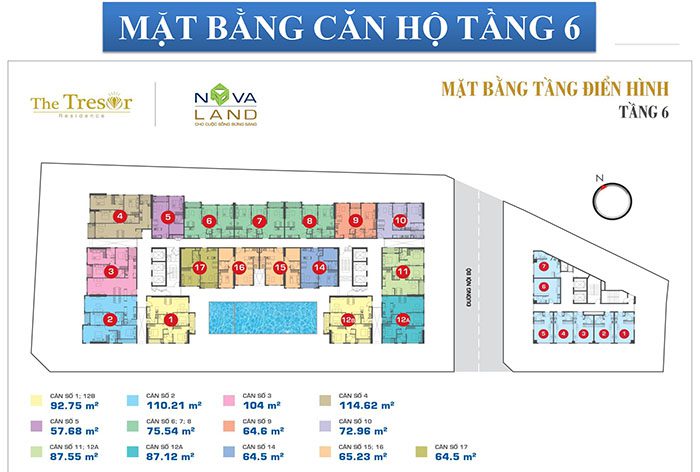 Mặt bằng layout căn hộ Tresor Quận 4