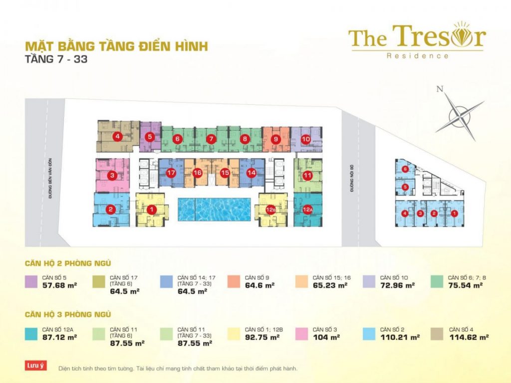 Mặt bằng layout căn hộ Tresor Quận 4