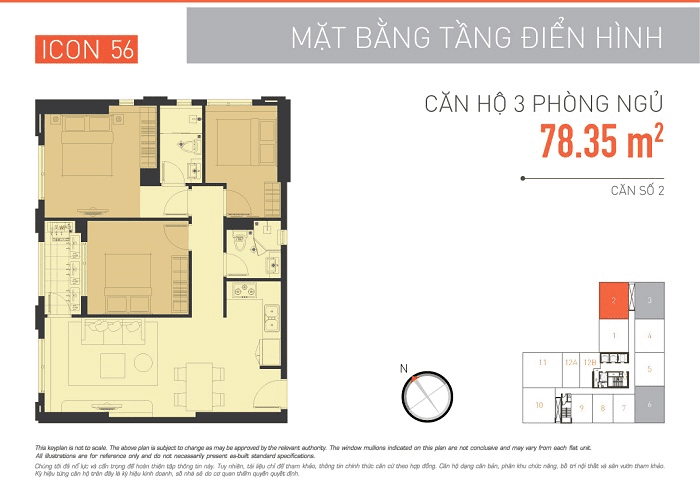 TẠI SAO NHIỀU NGƯỜI CHỌN MUA CHUNG CƯ ICON 56, TPHCM ? 26 Mặt bằng căn hộ 3 phòng ngủ
