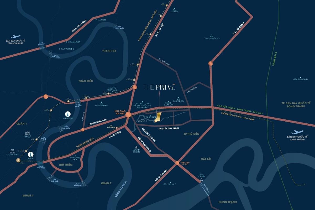 Dự án The Privé Đất Xanh Quận 2 12 Vị trí trung tâm đắt giá của dự án