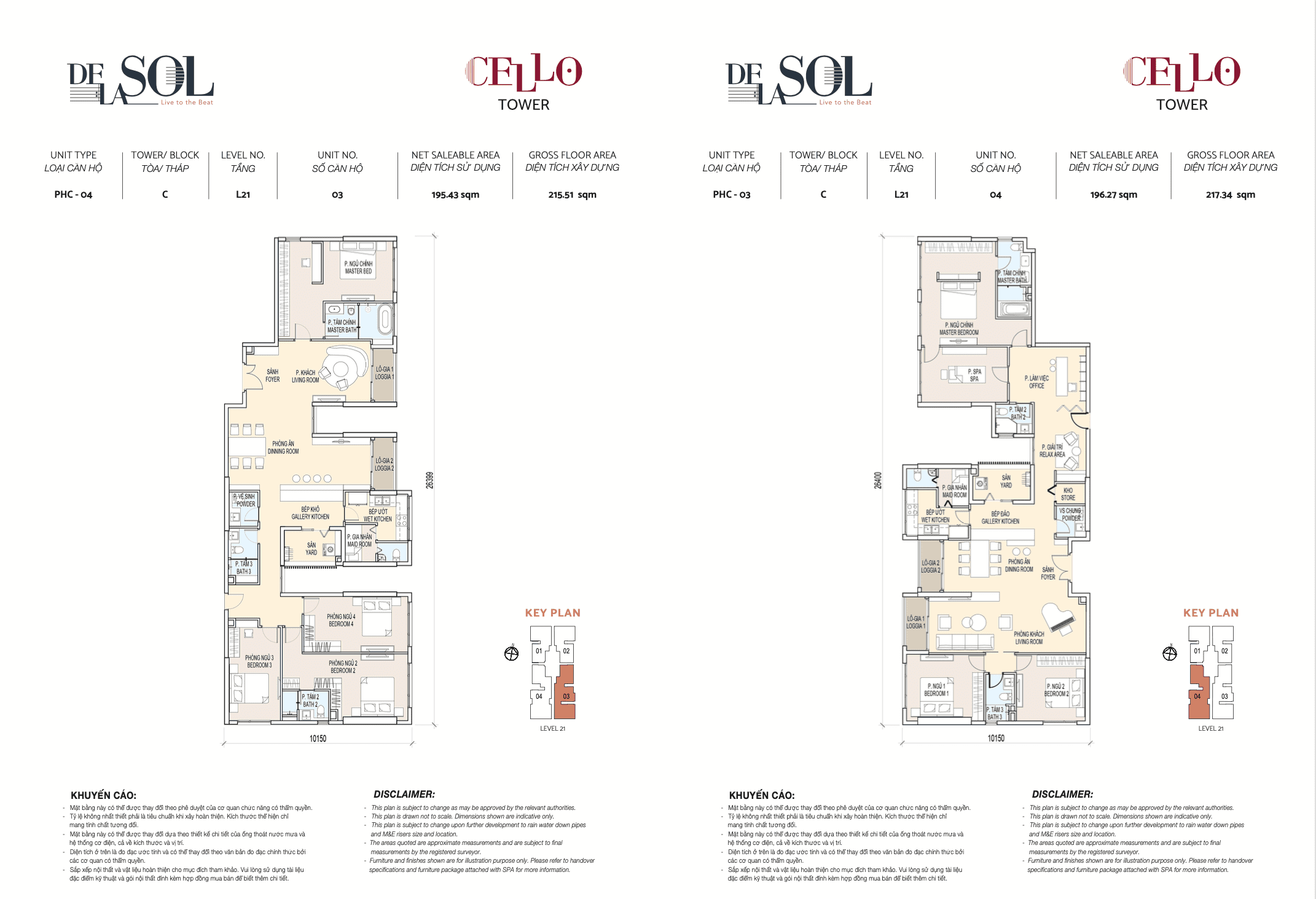 Layout căn hộ Penthouse (PHC3,4)