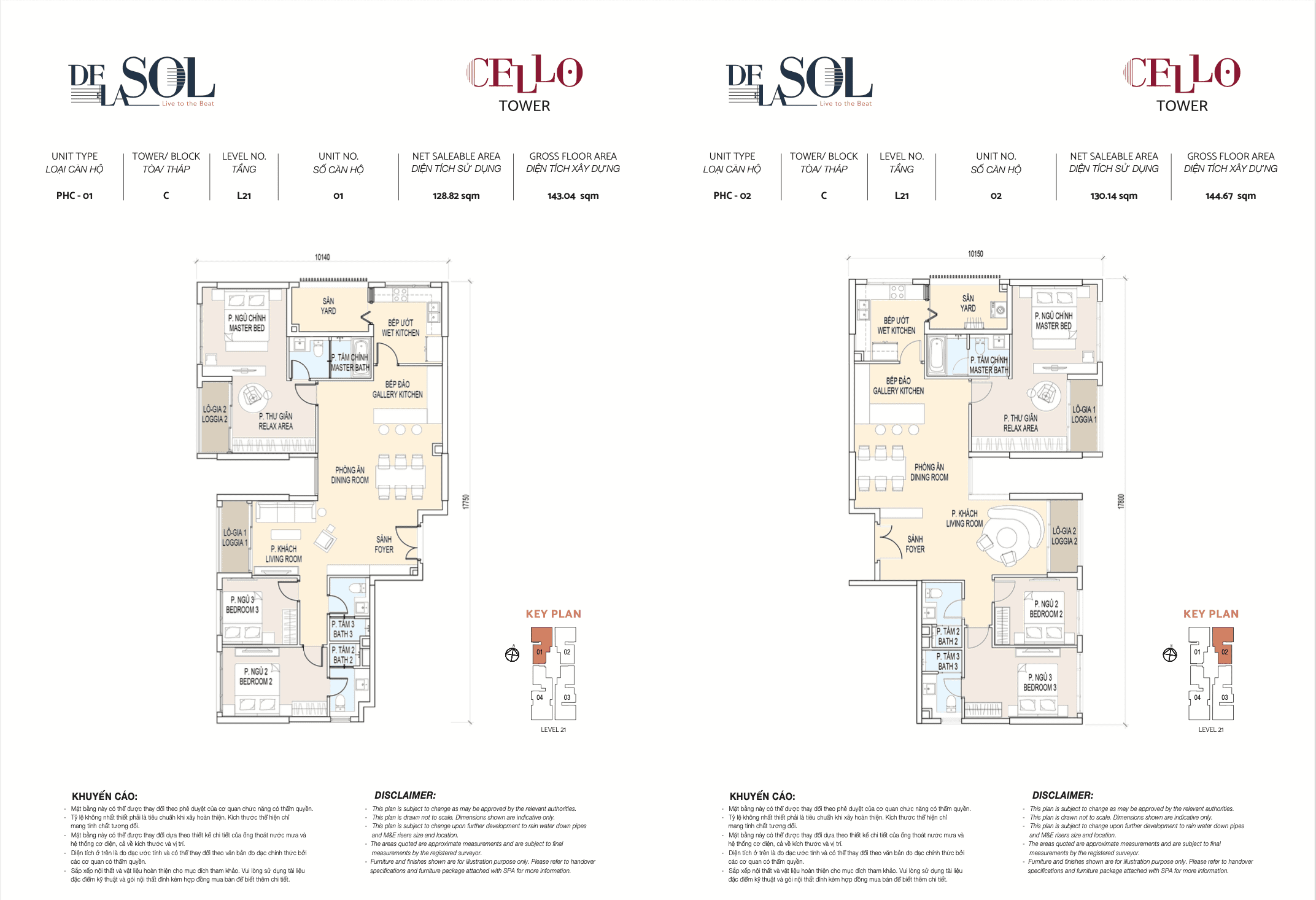 Layout căn hộ Penthouse (PHC1,2)