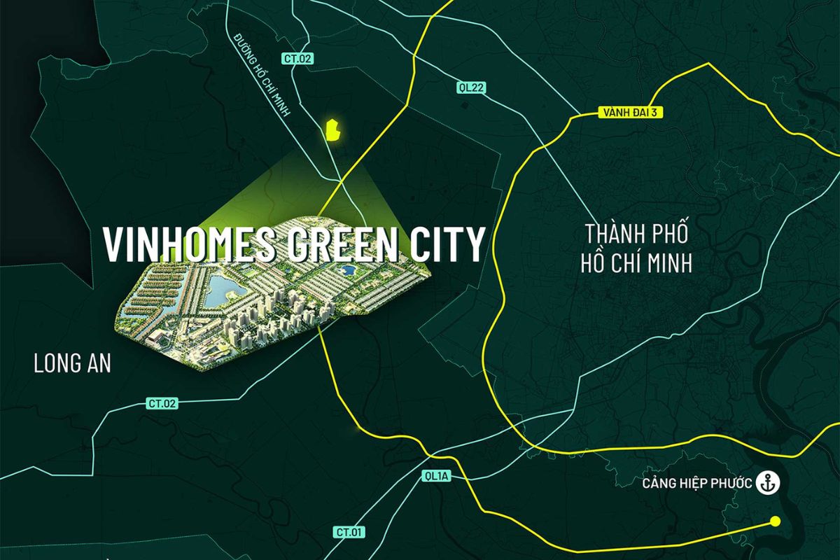 Cập nhật giá bán Vinhomes Green City Đức Hòa 7 Vị trí đắc địa của dự án