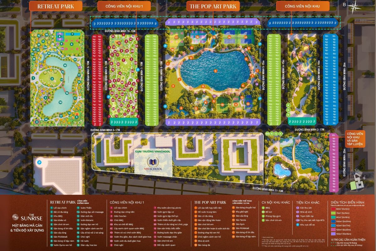 Cập nhật giá bán Vinhomes Green City Đức Hòa 14 Bản đồ phân khu The Sunrise