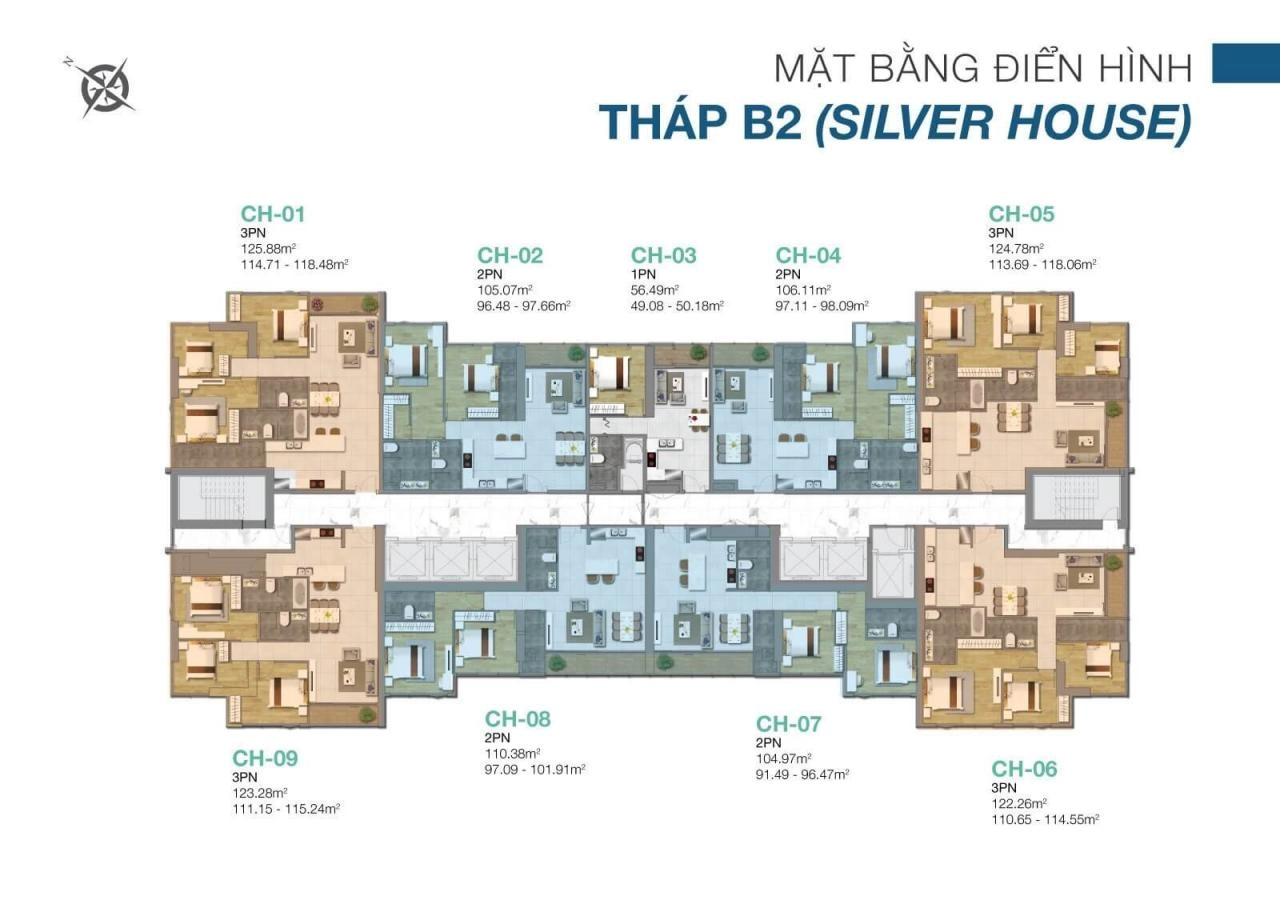 Mặt bằng căn hộ Silver House
