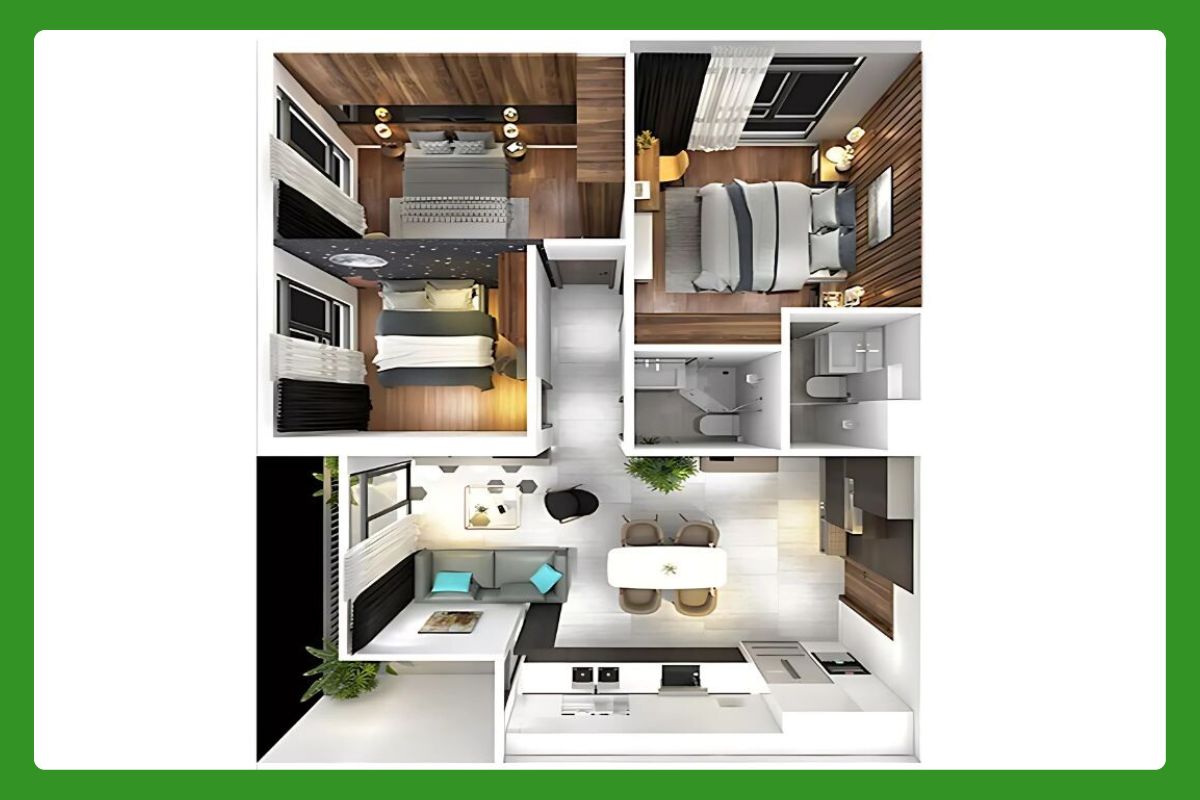 Mặt bằng layout căn hộ Lavida Plus Quận 7 35 Mặt bằng layout căn hộ 3PN