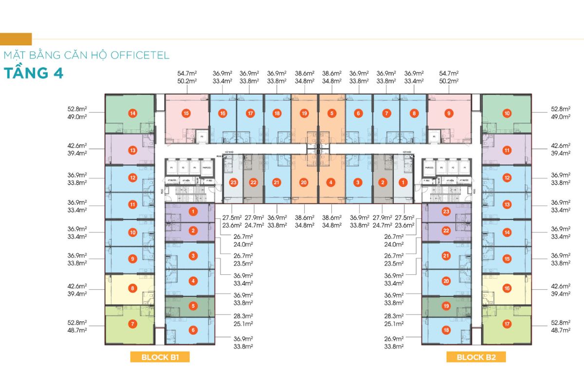 Mặt bằng layout căn hộ Lavida Plus Quận 7 24 Mặt bằng căn hộ tầng 4