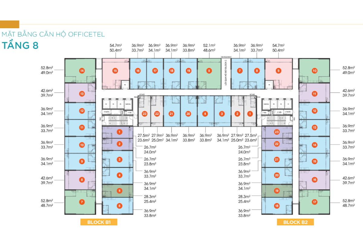 Mặt bằng layout căn hộ Lavida Plus Quận 7 28 Mặt bằng căn hộ tầng 8