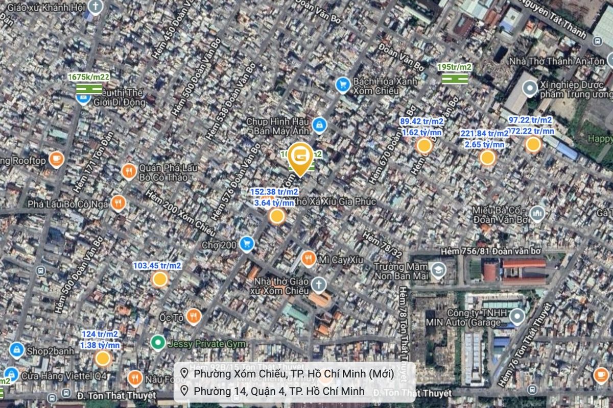 Phường Xóm Chiếu (Quận 4 cũ) gồm những phường nào? 11 Giá đất trung bình Phường Xóm Chiếu