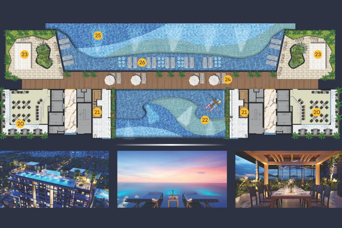 Mặt bằng layout chuẩn Sky 89 An Gia 19 Tiện ích tầng thượng