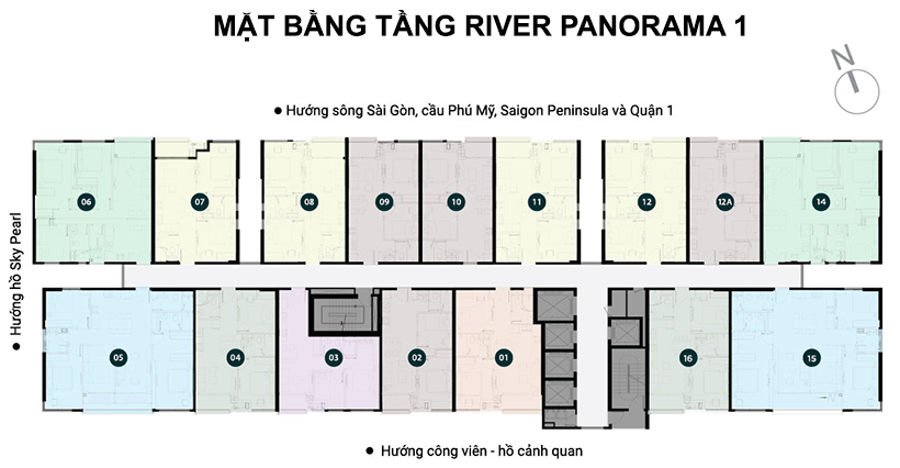 MẶT BẰNG LAYOUT CHUNG CƯ RIVER PANORAMA ANGIA QUẬN 7 22 Mặt bằng tầng điển hình river panorama 1