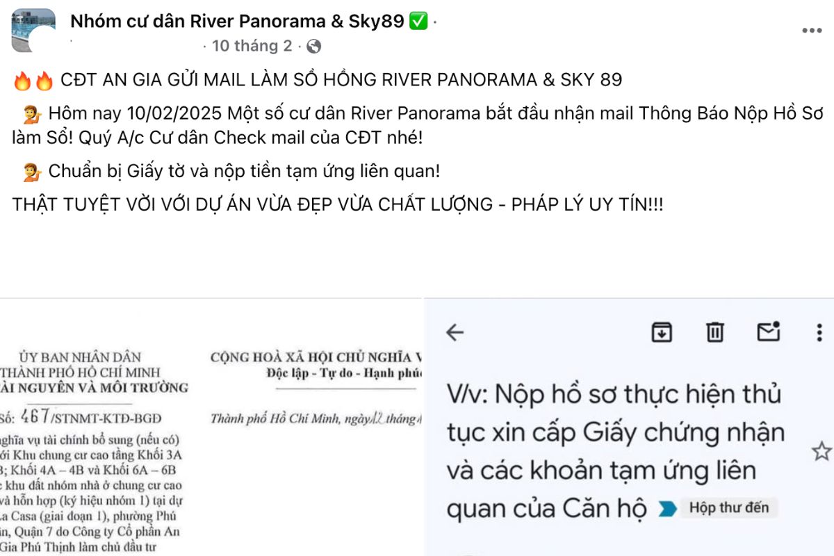 Chung cư River Panorama Quận 7 khi nào có sổ? 15 Mail từ chủ đầu tư