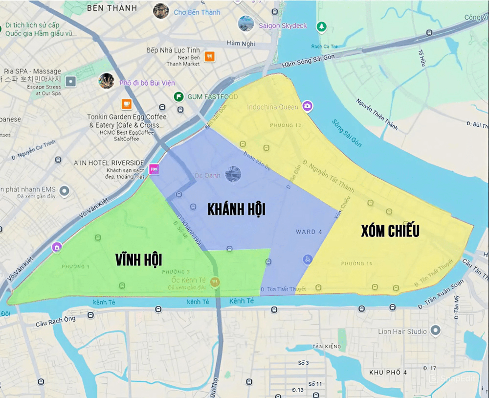 Chính thức: Quận 4 chỉ còn 3 phường sau ngày 1/7/2025 13 3 phường mới: Vĩnh Hội, Khánh Hội và Xóm Chiếu.