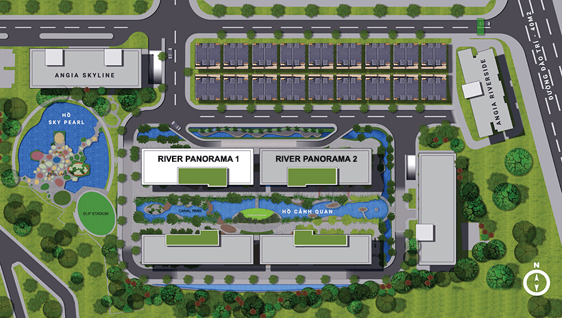 MẶT BẰNG LAYOUT CHUNG CƯ RIVER PANORAMA ANGIA QUẬN 7 20 Dự án River Panorama được quy hoạch thành hai khối tháp cao tầng – River Panorama 1 và River Panorama 2 – với chiều cao 35 tầng mỗi tòa.