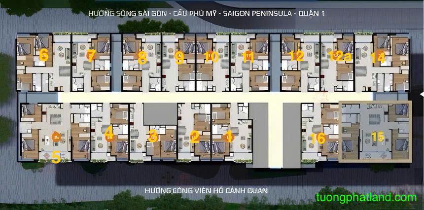 MẶT BẰNG LAYOUT CHUNG CƯ RIVER PANORAMA ANGIA QUẬN 7 21 Cấu trúc mặt bằng một tầng – thân thiện và thông thoáng