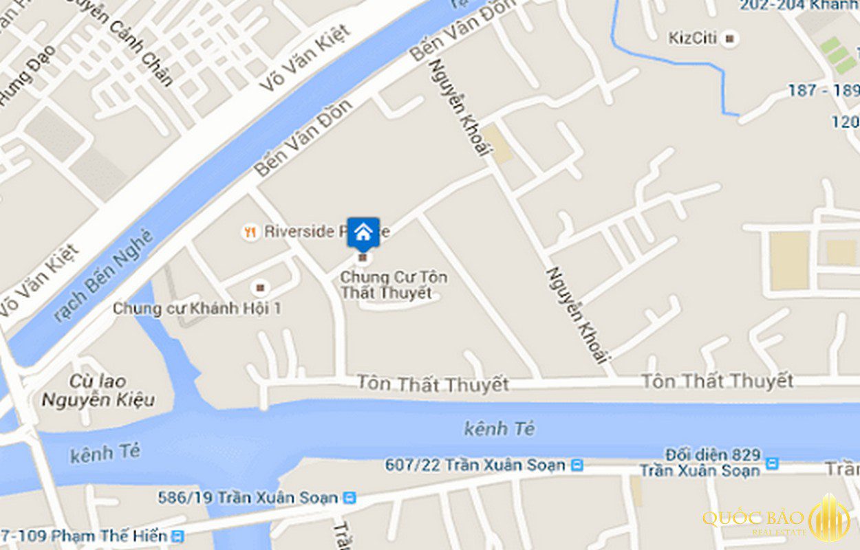 GIÁ MUA GIÁ BÁN CHUNG CƯ TÔN THẤT THUYẾT QUẬN 4 ( CŨ) 12 Vị trí của chung cư Tôn Thất Thuyết là ngay số 1 Tôn Thất Thuyết, kết nối thẳng sang trung tâm Quận 1 (cũ) chỉ trong vài phút qua các cây cầu Khánh Hội, Ông Lãnh, Calmette.