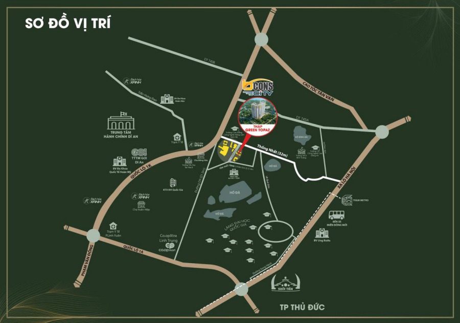TOÀN BỘ THÔNG TIN DỰ ÁN BCONS CITY DĨ AN 17 Sơ đồ vị trí của dự án