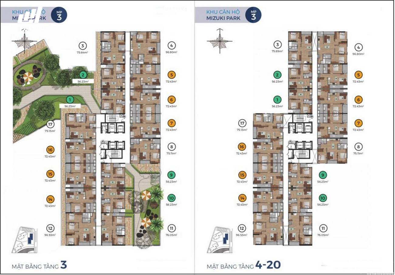 NHỮNG THÔNG TIN CẦN BIẾT VỀ DỰ ÁN MIZUKI PARK BÌNH CHÁNH 44 Mặt bằng thiết kế chi tiết block MP3 dự án căn hộ chung cư Mizuki Park