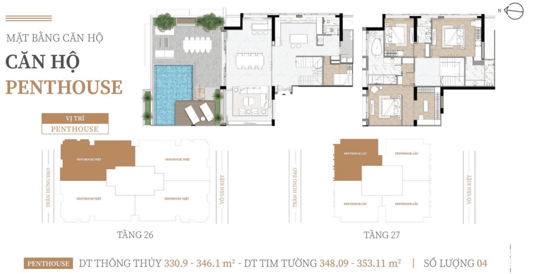MẶT BẰNG LAYOUT CĂN HỘ KIỀU BY KITA QUẬN 5 49 Thiết kế chi tiết căn hộ Penthouse