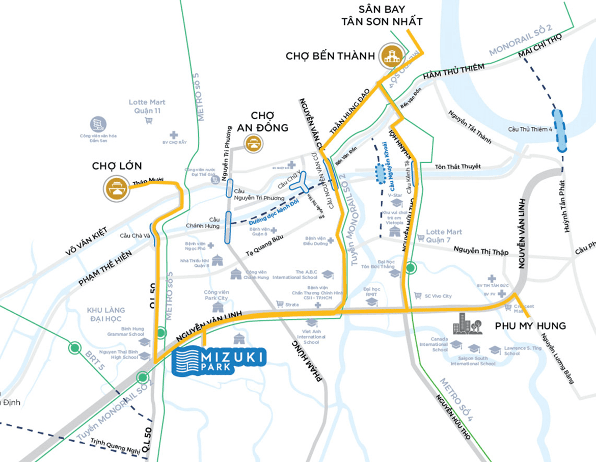NHỮNG THÔNG TIN CẦN BIẾT VỀ DỰ ÁN MIZUKI PARK BÌNH CHÁNH 33 Mizuki Park còn nằm trong khu vực được đầu tư hạ tầng mạnh mẽ