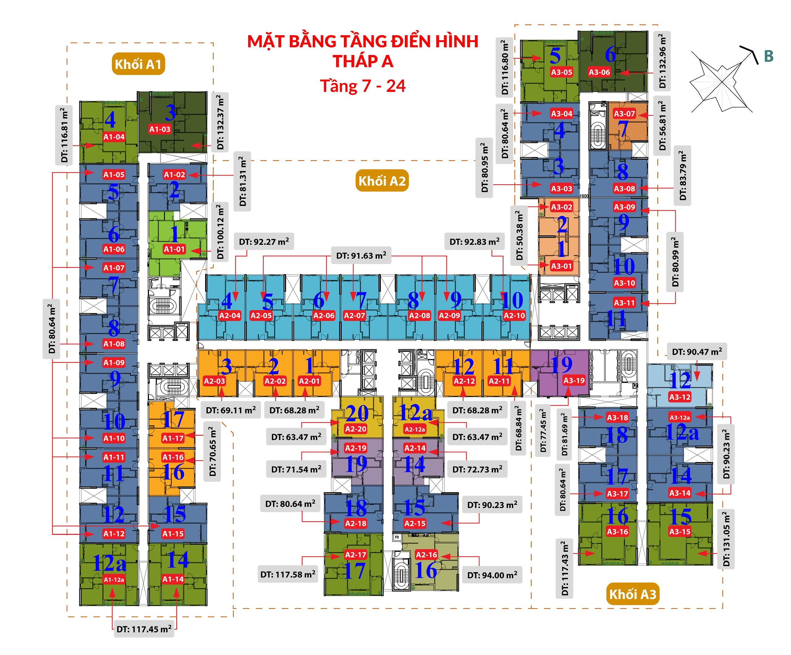 MỞ BÁN CHUNG CƯ GOLD VIEW BẾN VÂN ĐỒN QUẬN 4 45 Mặt bằng điển hình tháp A