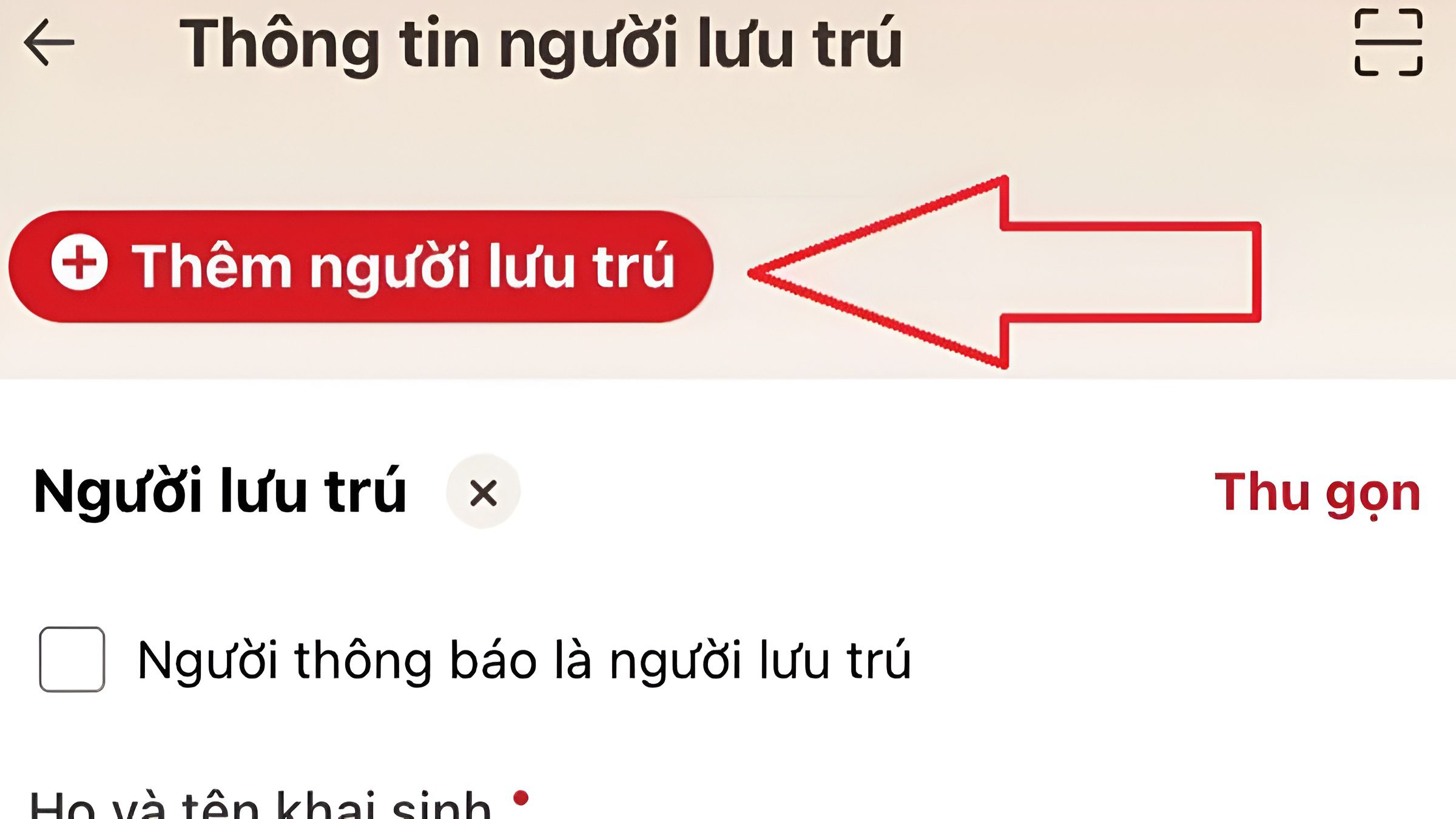 HƯỚNG DẪN CÁCH ĐĂNG KÝ TẠM TRÚ TẠM VẮNG TRÊN VNEID 34 Bấm chọn mục “Thêm người lưu trú” để tiếp tục quá trình đăng ký.