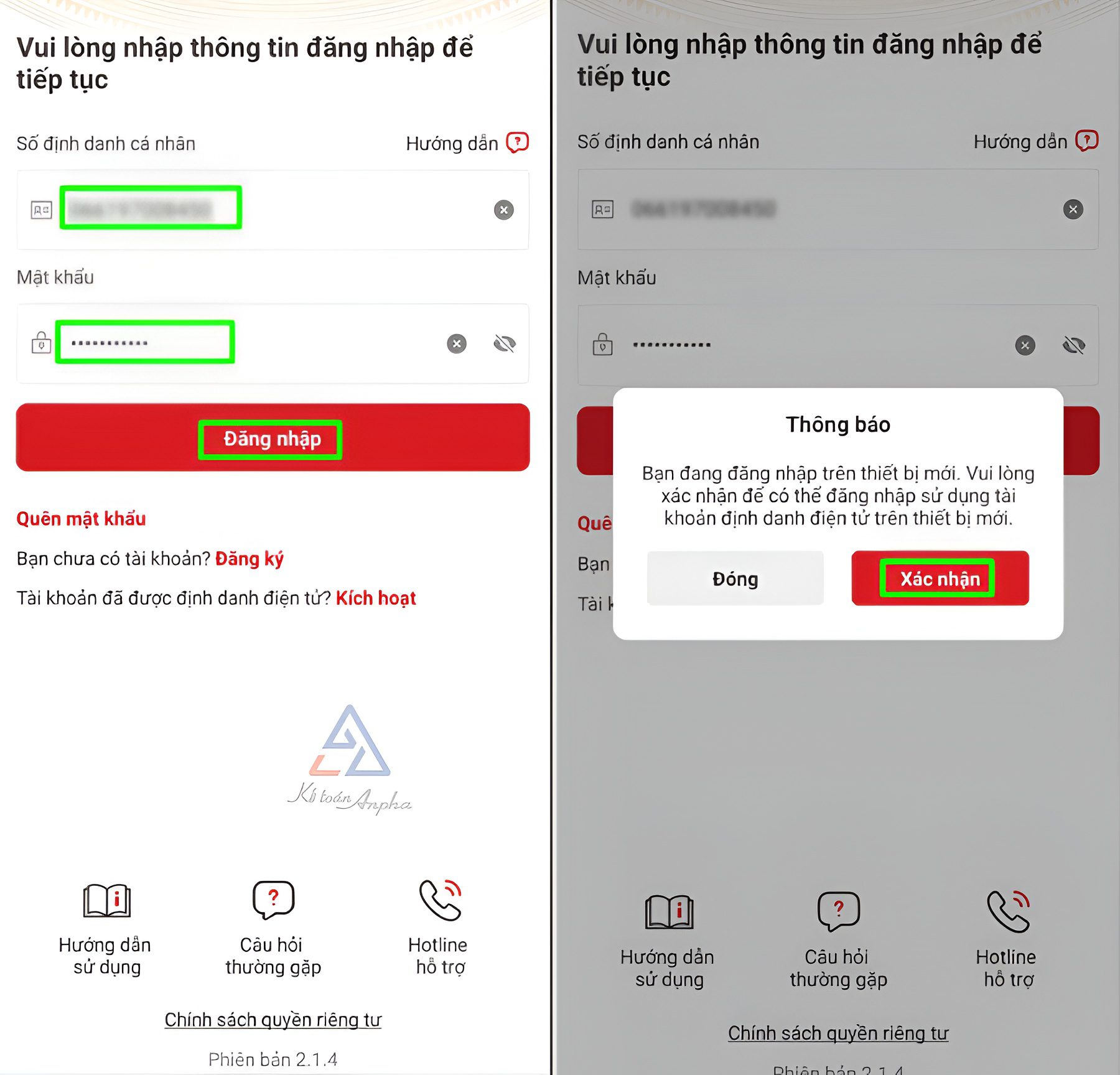 HƯỚNG DẪN CÁCH ĐĂNG KÝ TẠM TRÚ TẠM VẮNG TRÊN VNEID 28 : Đăng nhập ứng dụng VNeID - Mở ứng dụng VNeID trên điện thoại, đăng nhập bằng số căn cước công dân và mật khẩu (hoặc xác thực bằng vân tay/khuôn mặt nếu đã cài đặt).